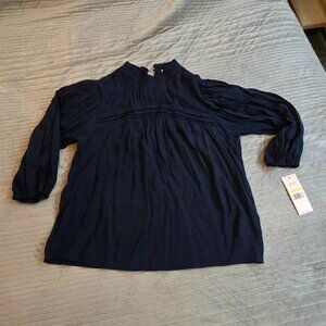 NWT Nanette Lepore Navy Blouse